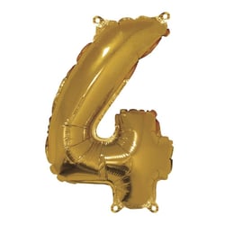 Ballon Chiffre 4, 40cm, 1pce. , or