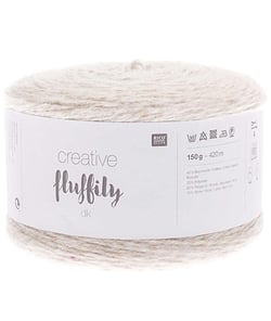 Coton à tricoter Creative FLUFFILY - 150 GR - Rico Design 01 Ecru