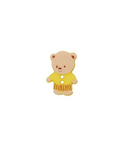 Carte de 3 boutons Ourson blanc 15mm - Union Knopf Jaune