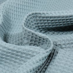 Tissu Nid d'abeille uni Bleu céladon
