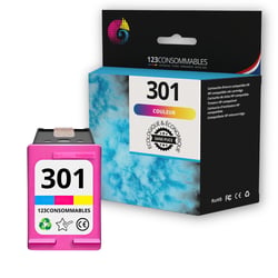 123CONSOMMABLES - 301 - Cartouches d'encre Compatible pour HP 301 Couleur pour Envy 4500 5530 5534 4507 4500 4508 5534 Deskjet 2547 2050 1510 3055A 1050 3050 Officejet 4630 (sans puce) - 123CONSOMMABLES