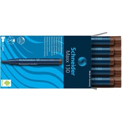 Lot de 10 marqueurs permanents pointe ogive 1-3 mm - SCHNEIDER - Maxx 130 - Brun