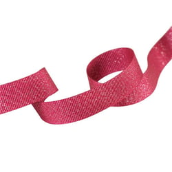 Gros grain métallisé fuchsia 15mm au mètre