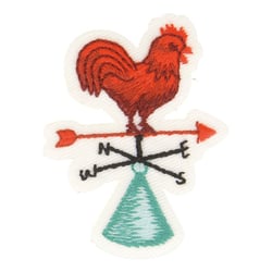 Ecusson thermocollant la ferme coq girouette 5,5cm x 4,5cm