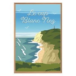 Tableau mural encadré illustration du cap Blanc Nez 65x97 cm