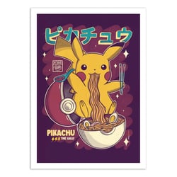 Affiche 30x40 cm - Pikachu Ramen - Rafa Gomes