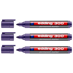 Lot de 3 marqueurs permanents pointe ronde 1,5-3 mm - EDDING 300 - Violet