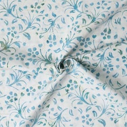 Tissu Coton imprimé Batik Aquaré sur fond Blanc cassé - Au mètre
