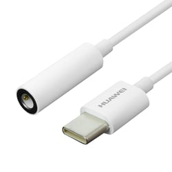 Huawei Adaptateur Audio pour USB-C Mâle vers Jack 3.5mm Femelle Original Blanc