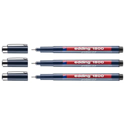 Lot de 3 Feutres fins de précision - EDDING - Pointe fine 0,3 mm - Noir