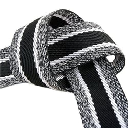 Bobine 15m sangle chinée 40mm Noir et blanc