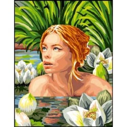 Princesse - Canevas antique Naïade Mimo Verdé 50x65cm