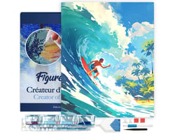 Diamond Painting Broderie Diamant Figured’Art 40x50cm toile tendue sur châssis en bois - diamants carrés - Surf à Hawaï