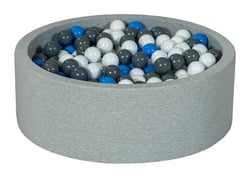 Piscine à balles Aire de jeu + 450 balles blanc, bleu, gris - Velinda