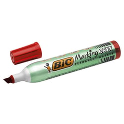 Marqueur Permanent - Marking Onyx 1591 Pointe biseau - Rouge - Bic