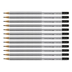 Crayon graphite Faber-Castell Grip 2001 - Mine 2 mm - Dureté HB - Corps triangulaire - Lot de 12