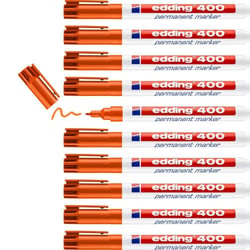 Lot de 10 marqueurs permanents pointe ronde 1 mm - EDDING - Orange - 400