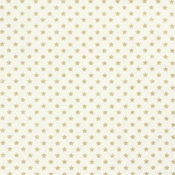 Tissu Coton imprimé Noël Etoiles dorées sur fond Ecru