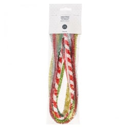 Chenille mixte de rouge et Vert 10x 50cm - Rico Design - Beige