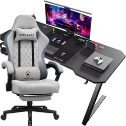 Ensemble chaise gaming et bureau GTPLAYER - Tissu - Gris - 50P 54l 135H cm
