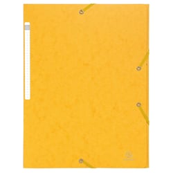Chemises à élastiques carte lustrée 3 rabats monobloc - Jaune - x 50 - Exacompta