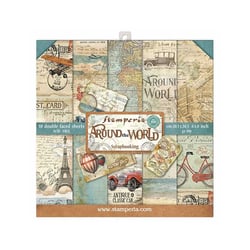 Pochette de 10 feuilles recto verso Arround the world Stamperia