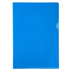 Sachet de 10 pochettes coin PVC lisse haute résistance 13/100e - A4 - Bleu - x 10 - Exacompta