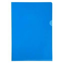 Sachet de 10 pochettes coin PVC lisse haute résistance 13/100e - A4 - Bleu - x 10 - Exacompta