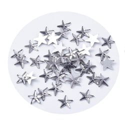 30 Perles cabochon étoile strass noir 10 mm acrylique à coller - dos argenté - création diy