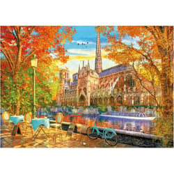 Puzzle cathedrale notre-dame de paris en automne 1000 pieces - collection eglise - educa 19936