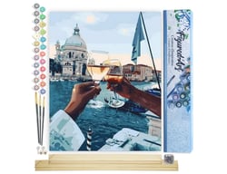 Peinture par Numéro Figured'Art - Balade Romantique Toast - Kit de Loisir Créatif DIY Numéro d'Art Complet - 40x50cm toile roulée + châssis en bois à monter