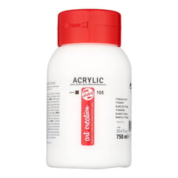 Peinture acrylique - Blanc de Titane - 105 - Pot de 750 ml - Talens Art Creation