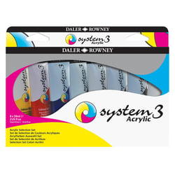 Coffret de 8 tubes de 59 ml - Peinture acrylique DALER ROWNEY SYSTEM3 - Extra-fine