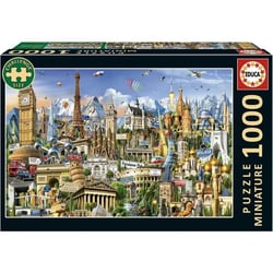 Puzzle 2D 1000 pièces - Symboles de l'Europe Miniature - Educa