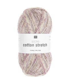 Laine à chaussettes Socks Cotton Stretch 4 fils 100 gr – Confort et élasticité - Rico Design 03 Mauve