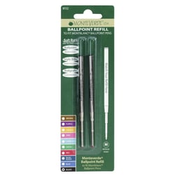 Blister de 2 recharges billes pointe moyenne compatible avec Montblanc noir