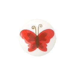 Lot de 6 boutons culot papillon 15mm (rouge)