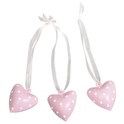 Clochettes en métal Coeur, rose layette, 3x2,5cm, pendent. organd, 6 pces