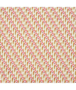 Tissu coton Pamea de 150 cm de largeur Olive/corail Multicolore vendu par 50 cm