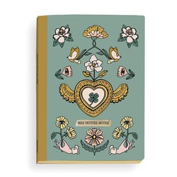 Carnet de notes à couverture souple De tout mon cœur - A5 - 160 pages - Hirondelles & Cie