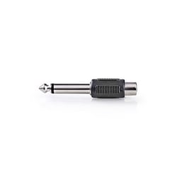 Nedis Adaptateur Audio Mono 6,35 mm Mâle vers RCA Femelle Plaqué Nickel Noir / Argent