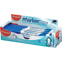 Feutres - Bleu - Effaçable - Pour tableau blanc et ardoise - Boite de 12 - Maped