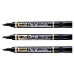 Lot de 3 marqueurs permanents pointe ogive 1,5 mm - PENTEL - Noir - N850