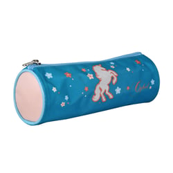 Trousse ronde Cybel – Bleu – LICORNE – 1 compartiment