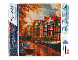Diamond Painting Broderie Diamant Figured’Art 40x50cm toile entière roulée avec diamants carrés - Soleil à Amsterdam