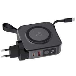 Force Power Powerbank sans fil Magnétique MagSafe 10000mAh avec Fonction Chargeur Voyage 20W Noir