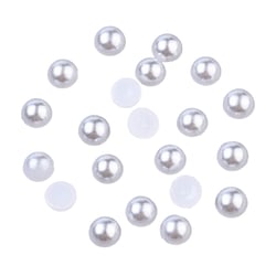 150 PERLES CABOCHON Demi Rond à coller acrylique Blanc NACRE 5 mm - Dos Plat - Creation Diy