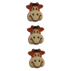 3 boutons fantaisies scrapbooking décoration couture GIRAFE