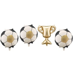 4 Ballons Aluminium Hélium Guirlandes + Ballons de Foot