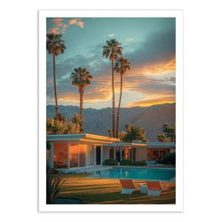 Affiche 30 x 40 cm - Palm Springs Golden Sunset - Philippe Hugonnard